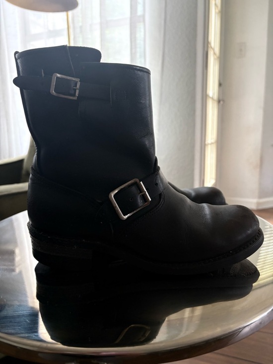 Frye Shoes - FRYE Black Oiled Leather Moto Biker Work Boots Womens Sz 8.5